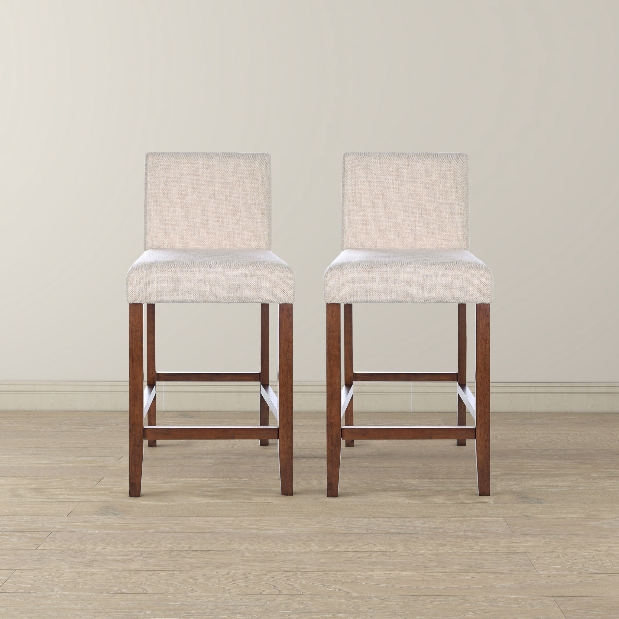 Dorian Beige Fabric Counter Chair (Set Of 2)