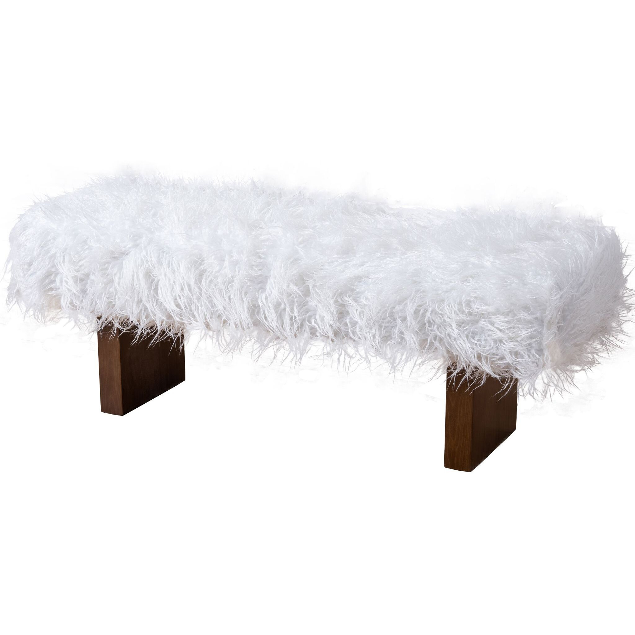 Henley Bench In White Khaki Fur