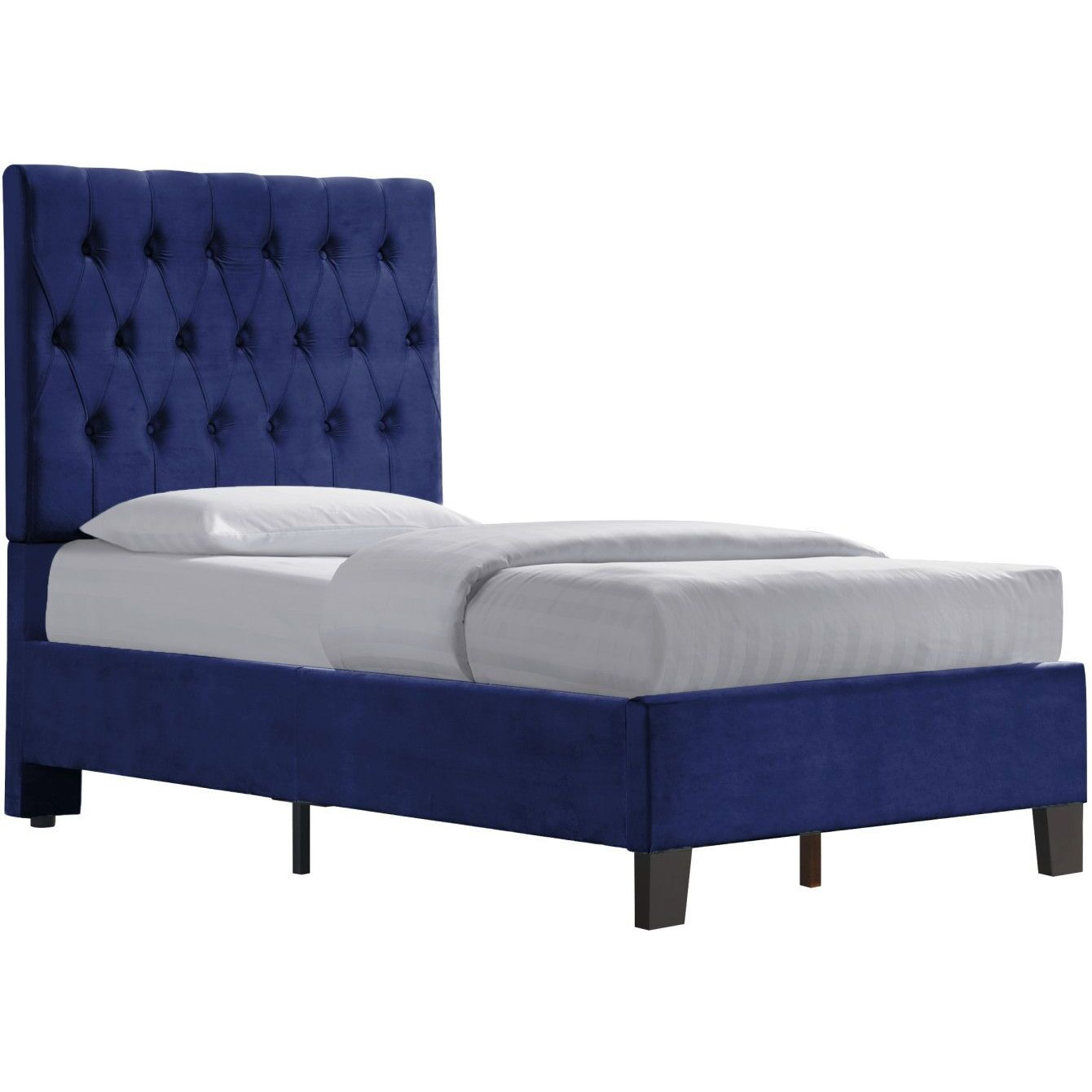 Wallace & Bay Luma Blue Twin Upholstered Bed