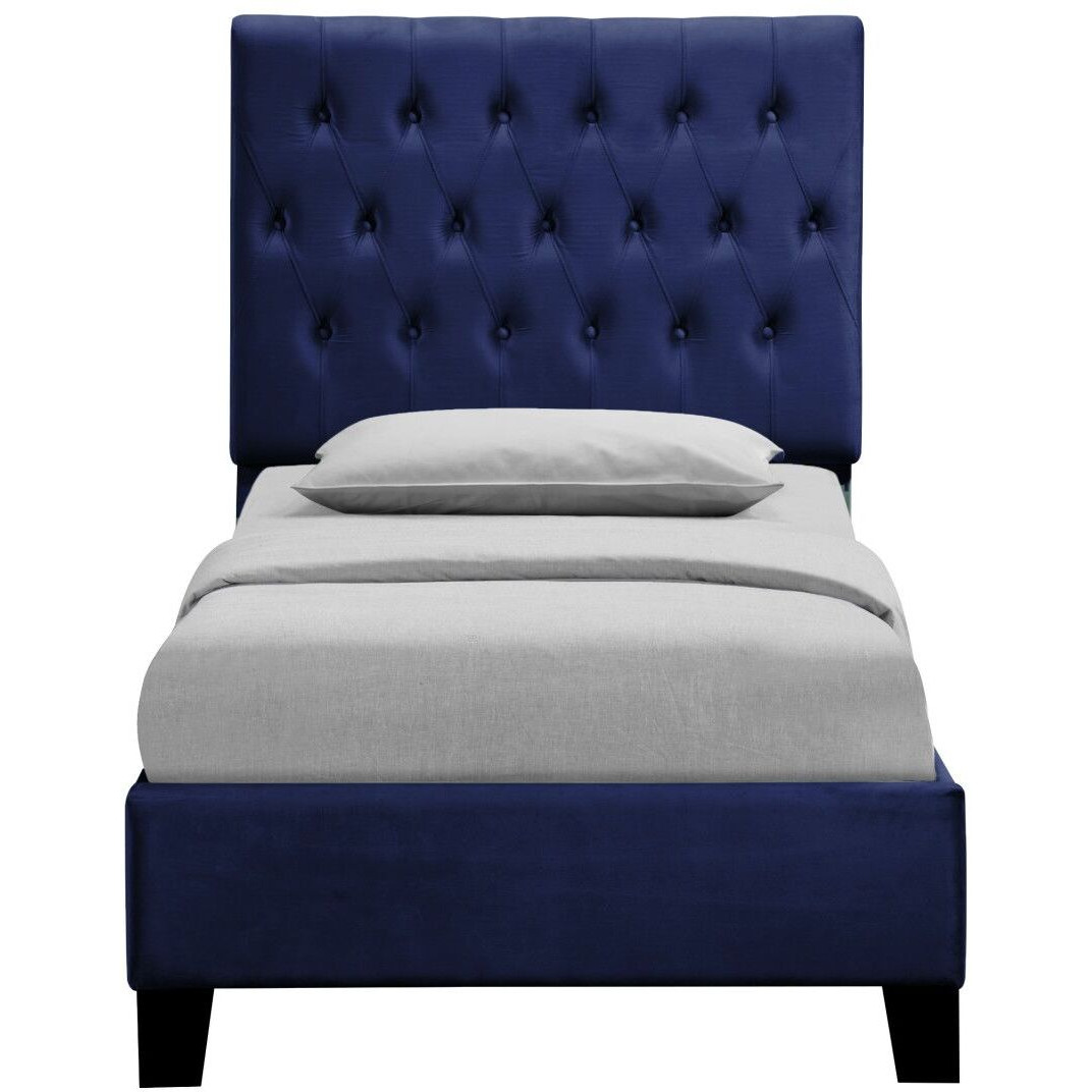 Wallace & Bay Luma Blue Twin Upholstered Bed