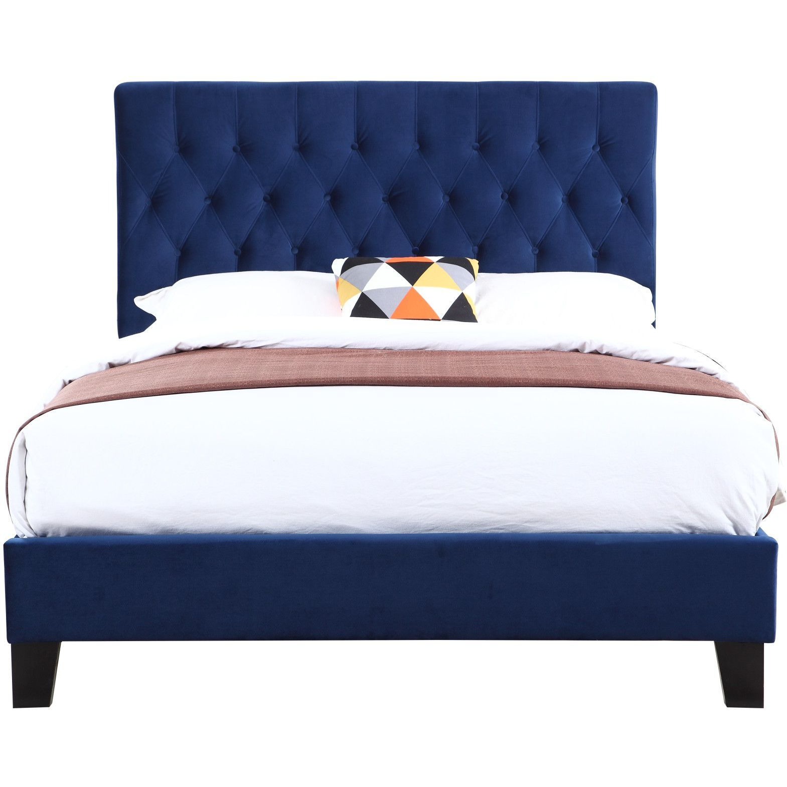 Wallace & Bay Luma Blue Full Upholstered Bed