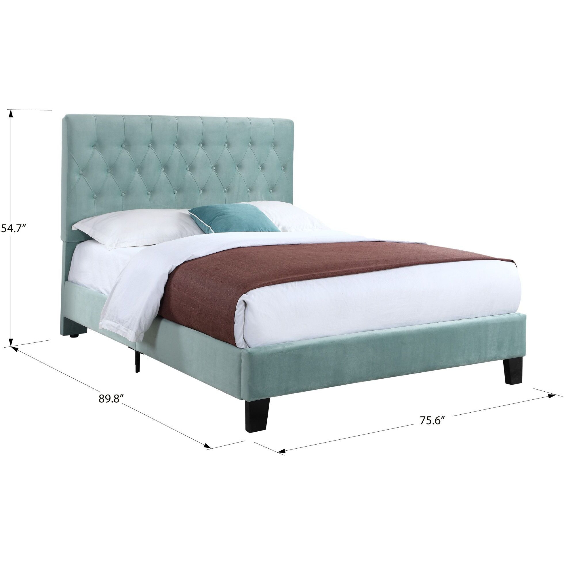 Wallace & Bay Luma Blue Cal King Upholstered Bed