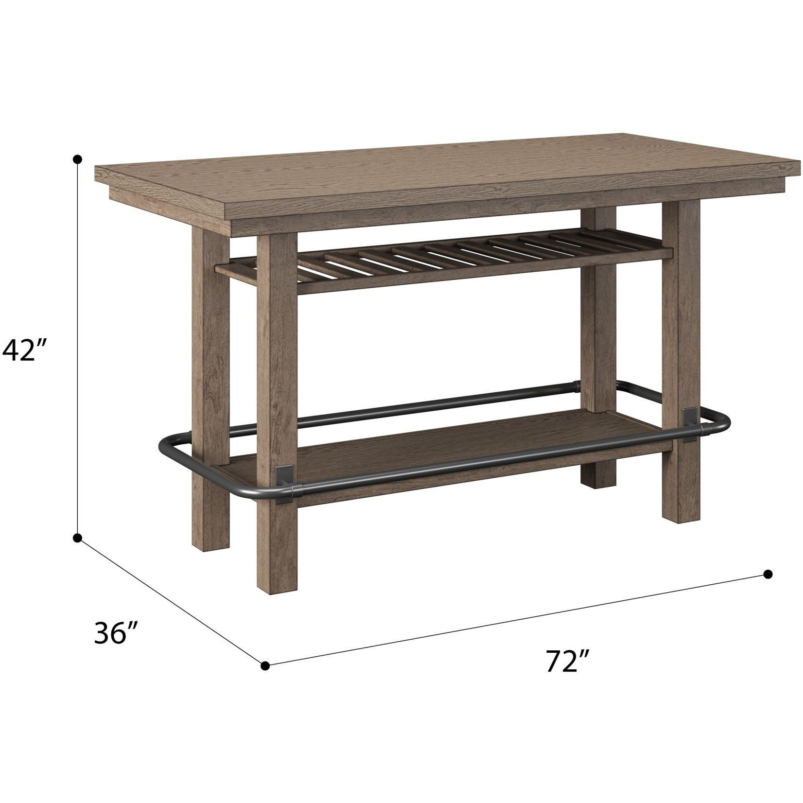 Wallace & Bay Benti Brown Bar Height Storage Table