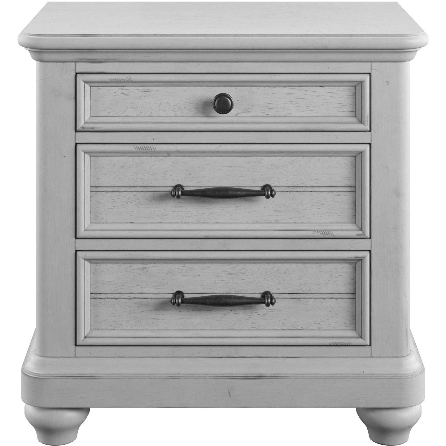 Wallace & Bay Mariano Gray 3-Drawer Nightstand With Usb