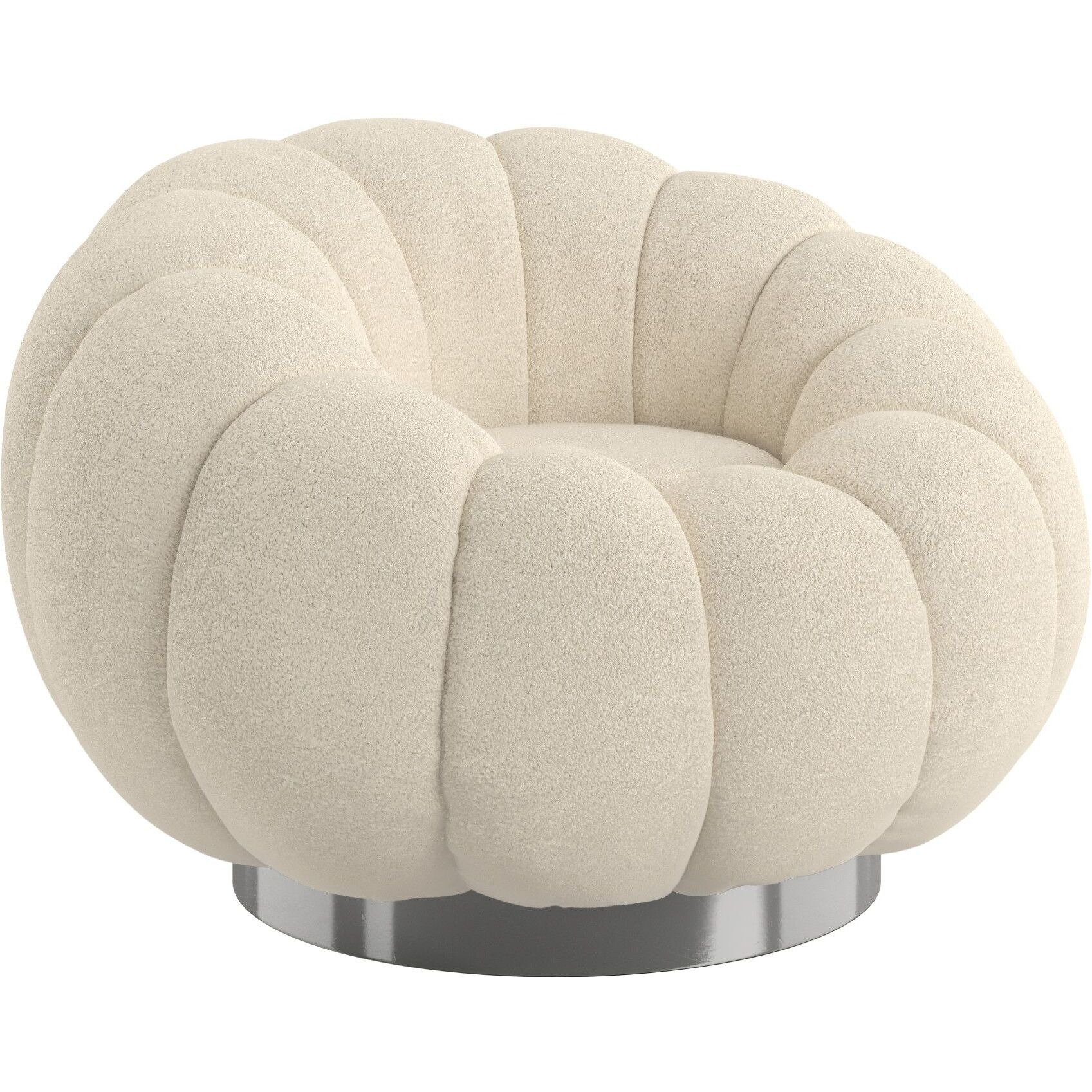 Wallace & Bay Lillie White Pumpkin Swivel Accent Chair