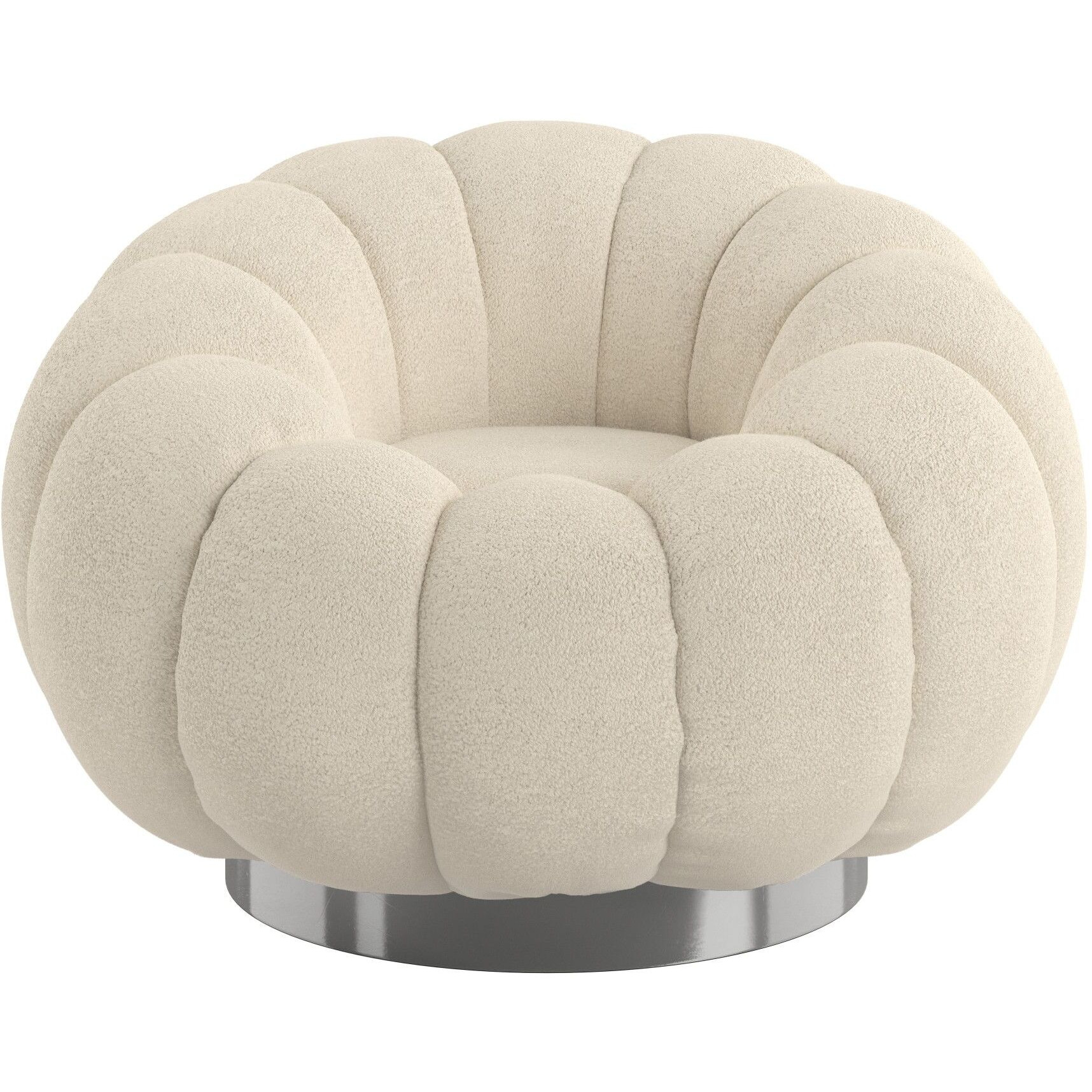 Wallace & Bay Lillie White Pumpkin Swivel Accent Chair