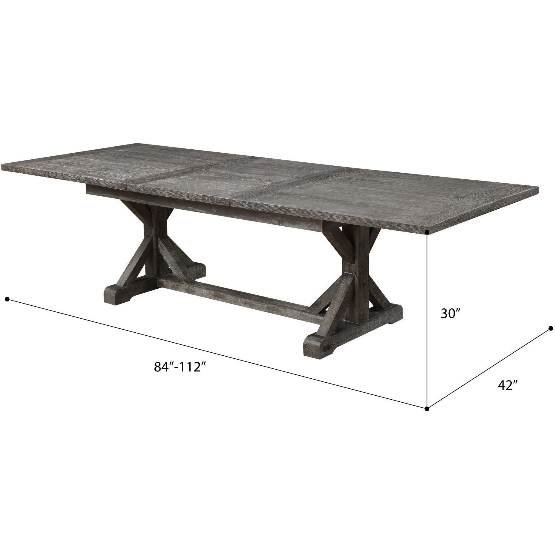 Wallace & Bay Rusti Gray Dining Table With Butterfly Leaf