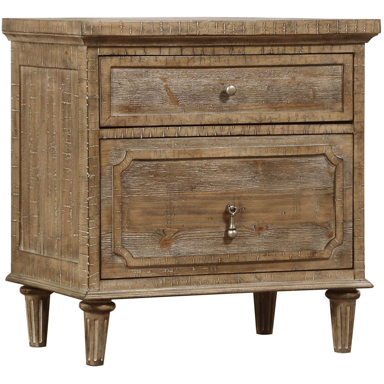 Wallace & Bay Ludin Taupe 2-Drawer Nightstand