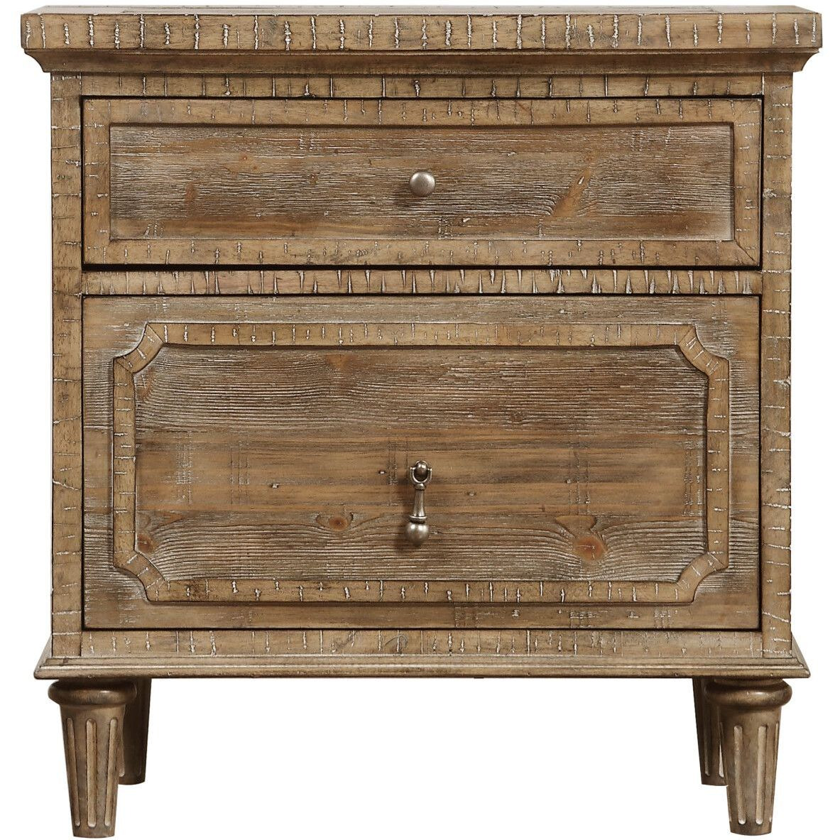 Wallace & Bay Ludin Taupe 2-Drawer Nightstand