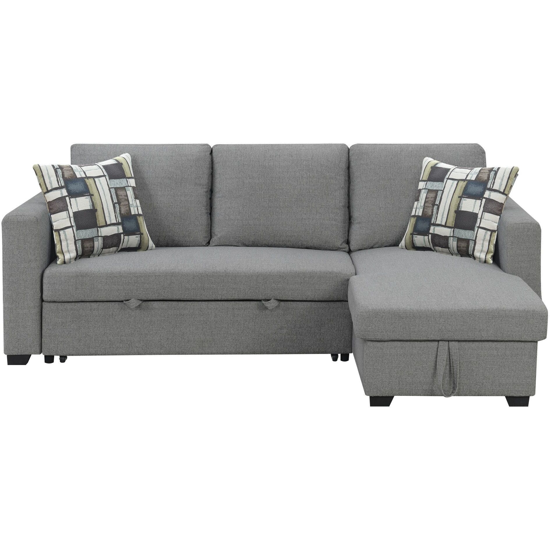 Wallace & Bay Pensole Gray Reversible Pop-Up Sleeper Sectional