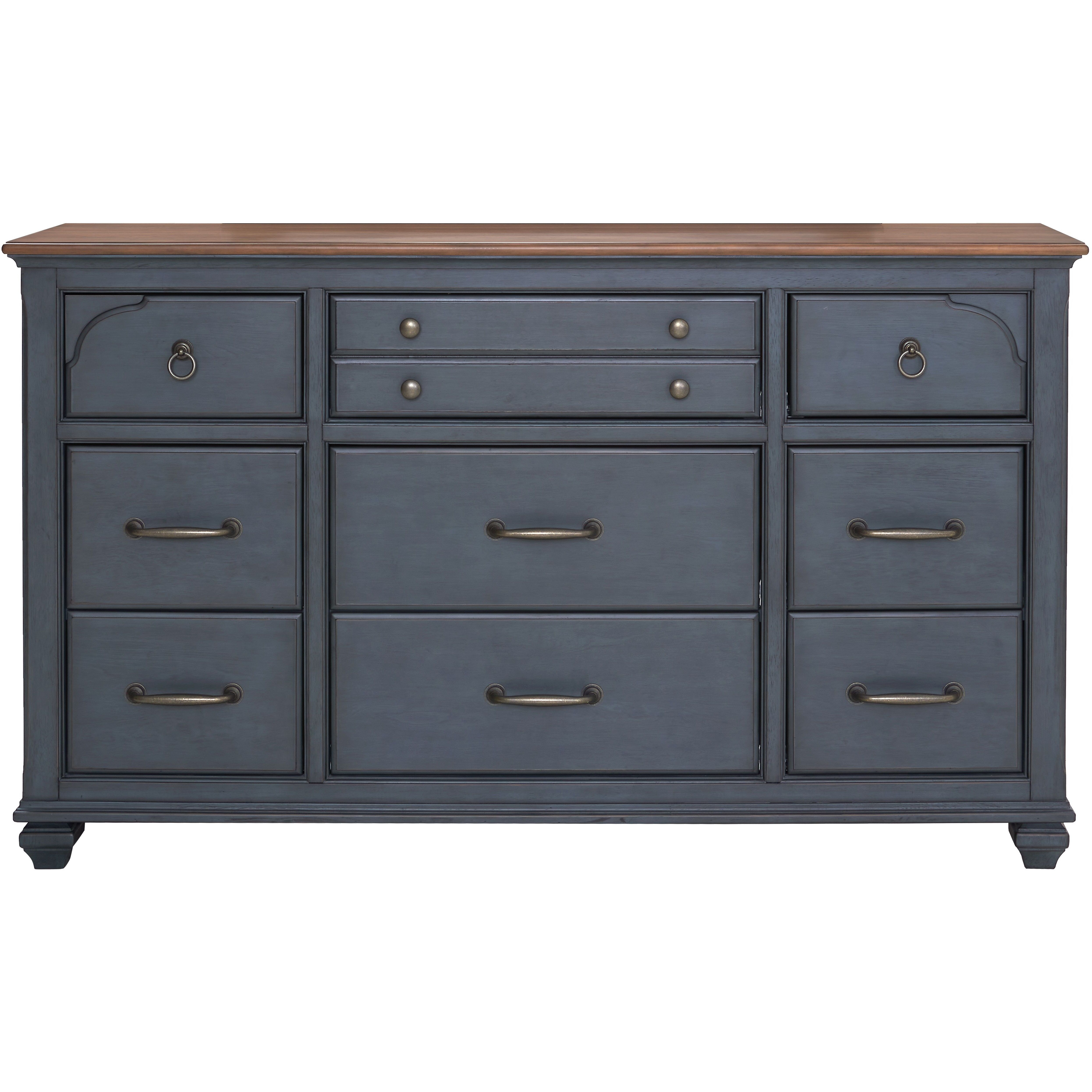 Bridgevine Home Americana Dresser  No Assembly Required  Corduroy Blue Finish