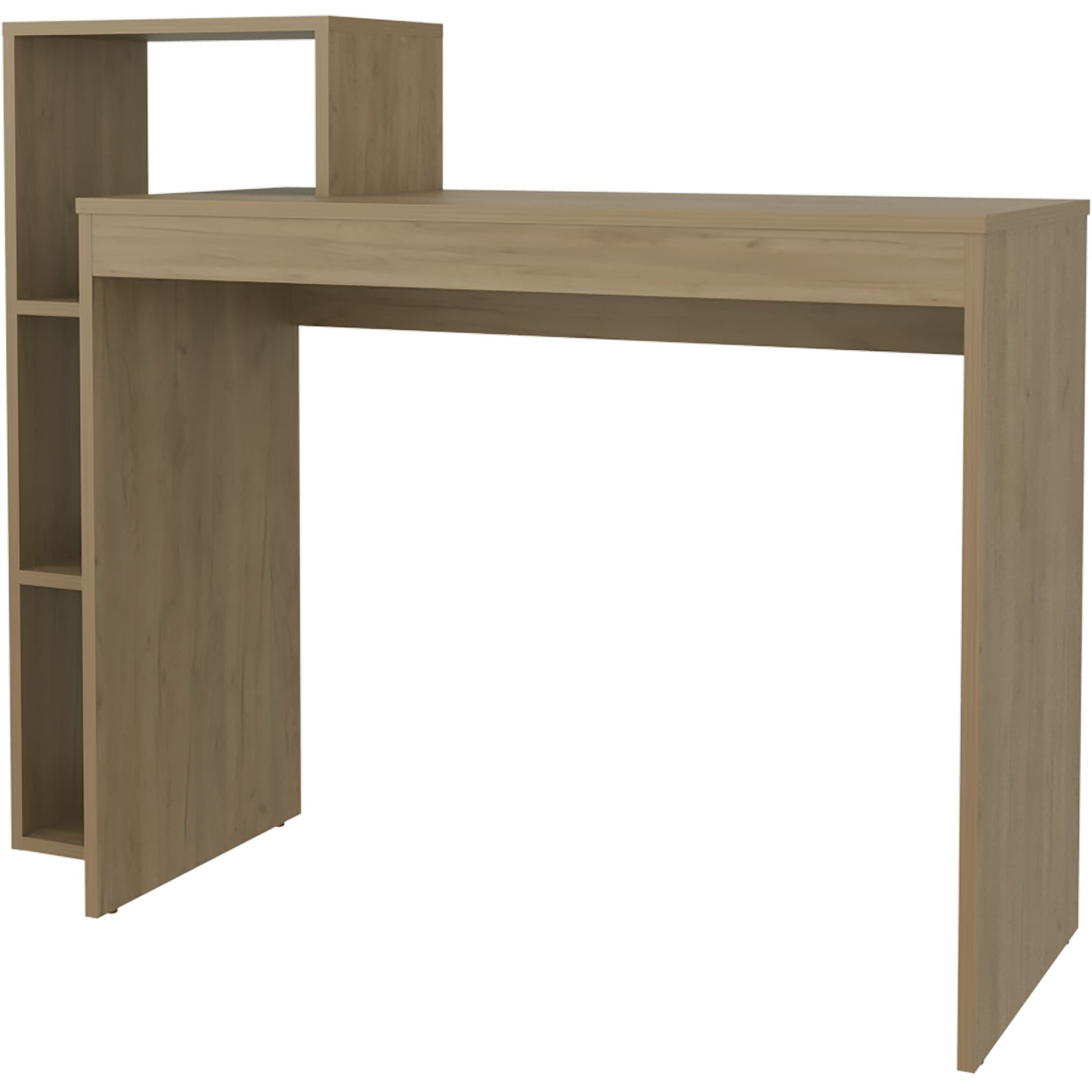 Salom Computer Desk With Open Storage  Natural Oak