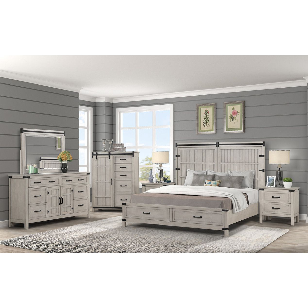 Bridgevine Home Alexandria Nightstand  Mountain Mist Finish