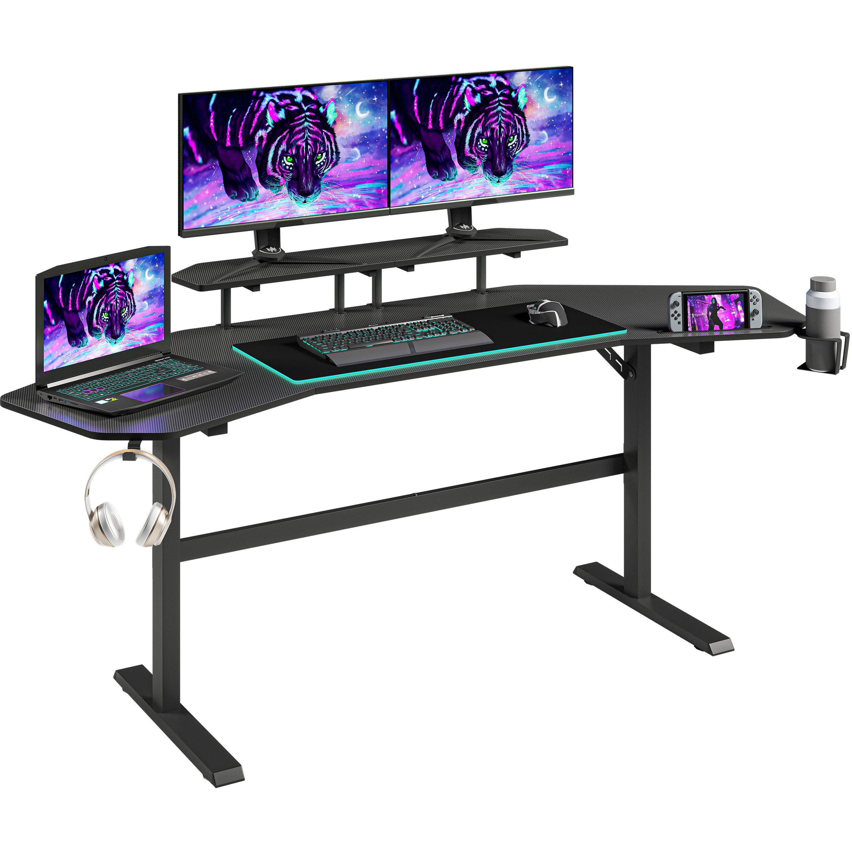 Techni Sport Ts911D Gaming Desk With Shelves & Accessory Holder  Black