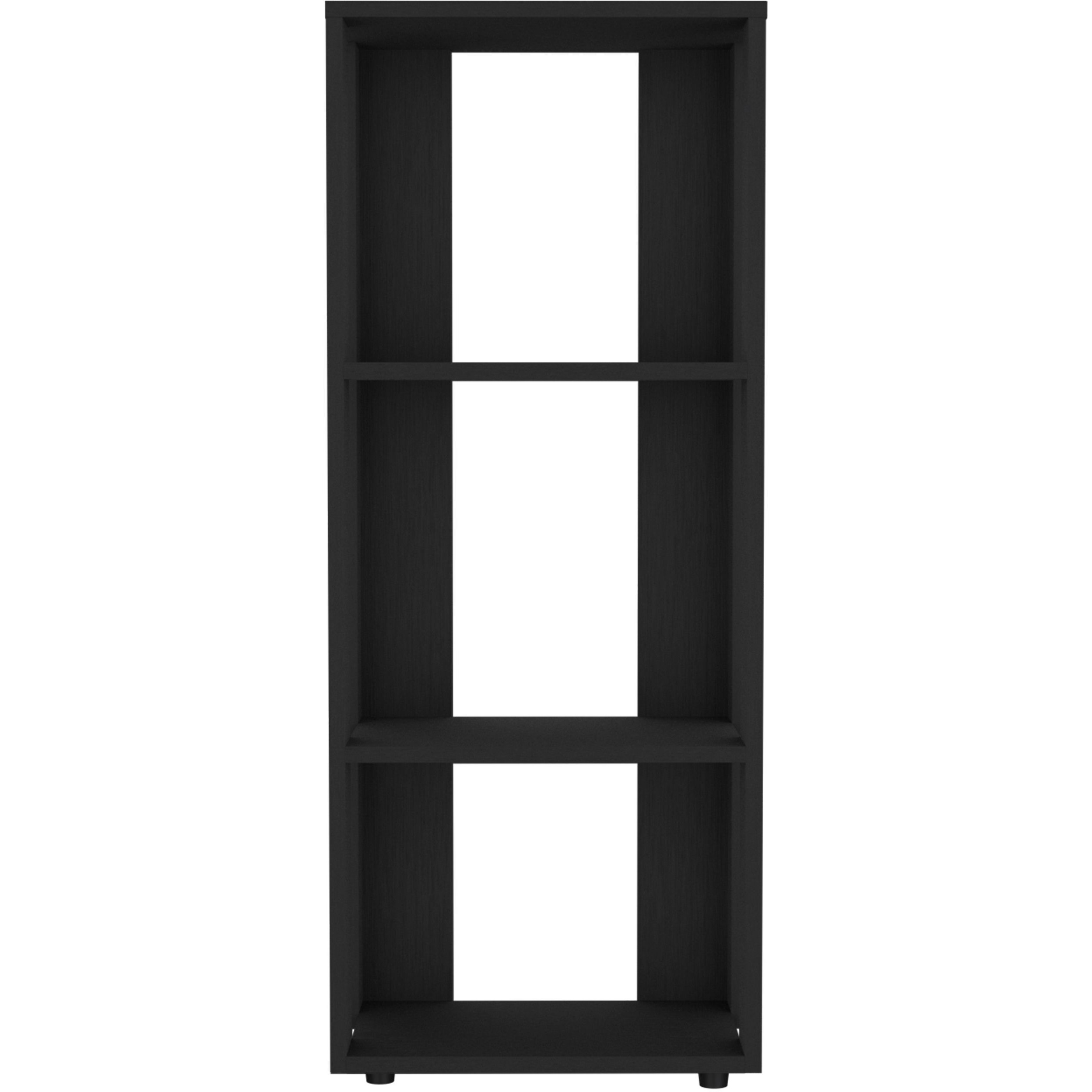 Fm Furniture Modoc Bookcase In Melamine With Open Storage  Black