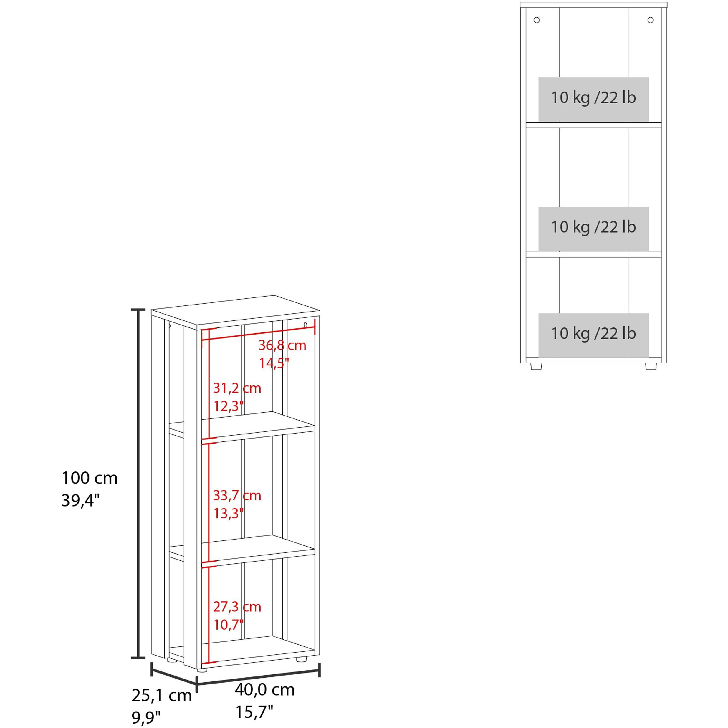 Fm Furniture Modoc Bookcase In Melamine With Open Storage  Black