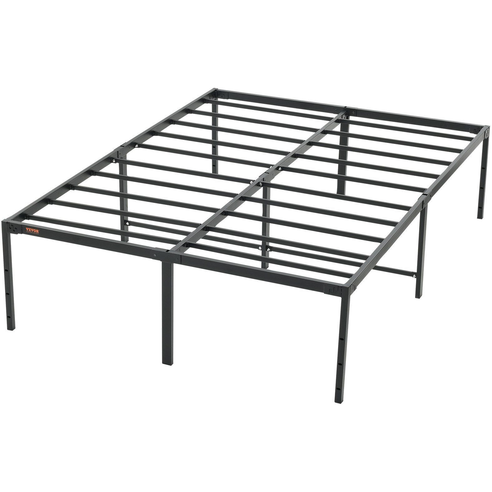 Vevor 18 Inch Full Metal Bed Frame Platform  No Box Spring Needed  1500 Lbs Loading Capacity Embedded Heavy Duty Mattress Foundation With Steel Slat Support  Easy Assembly  Noise Free