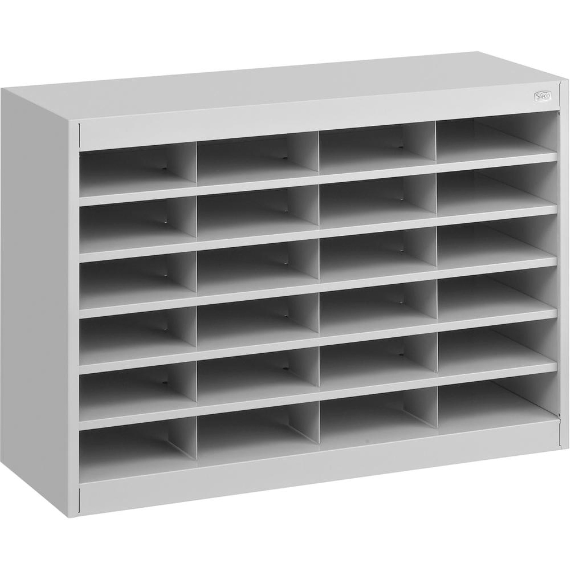 Safco E-Z Stor Steel Literature Organizers - 750 X Sheet - 24 Compartment(S) - Compartment Size 3"" X 9"" X 12.25"" - 25.8"" Height X 37.5"" Width X 12.8"" Depth - 50% Recycled - Gray - Steel  Fiberboard -