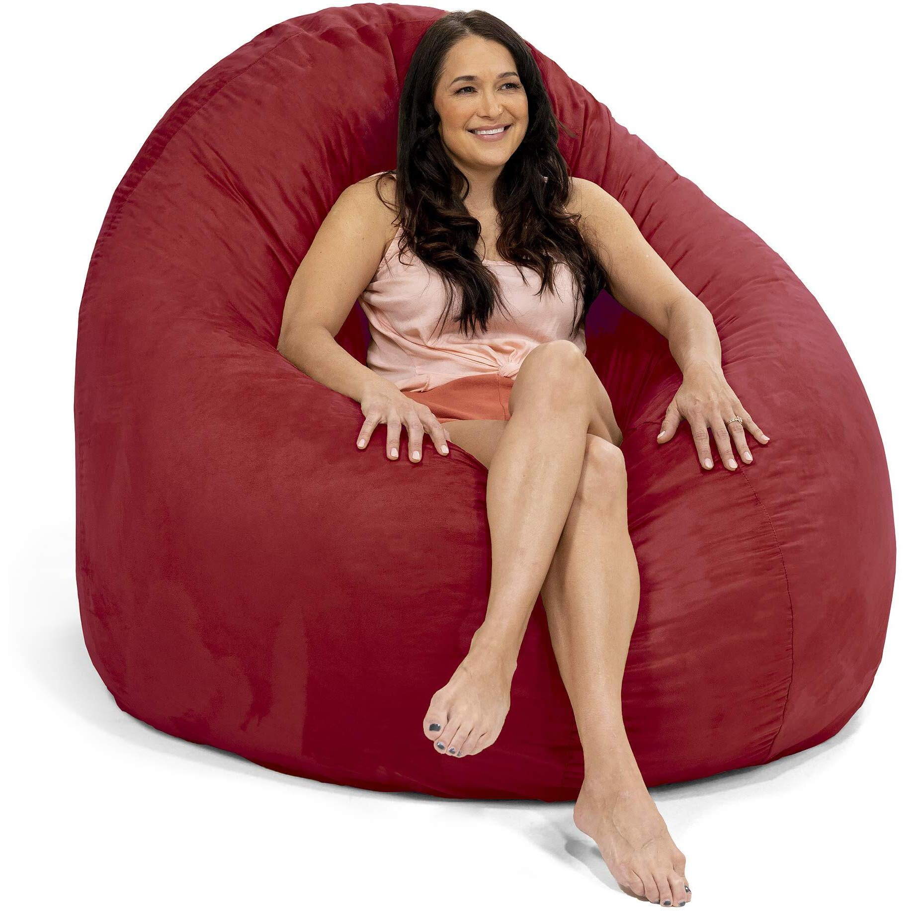 Jaxx 6 Foot Cocoon Large Bean Bag Chair For Adults  Cinnabar