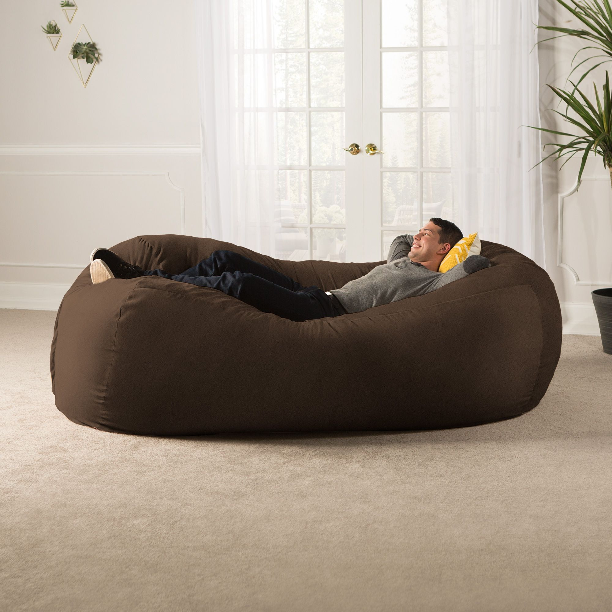 Jaxx 7 Foot Giant Bean Bag Sofa  Chocolate