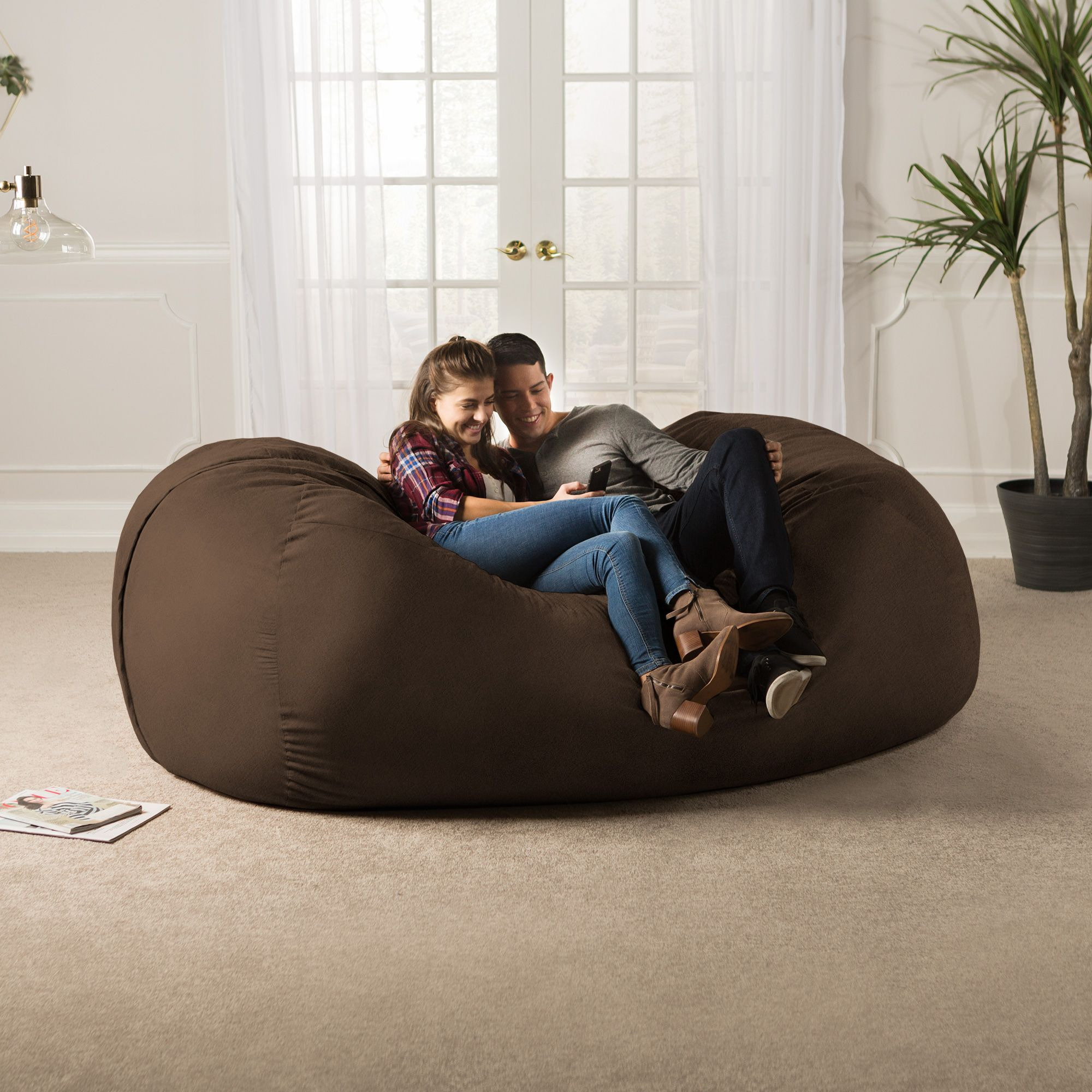 Jaxx 7 Foot Giant Bean Bag Sofa  Chocolate