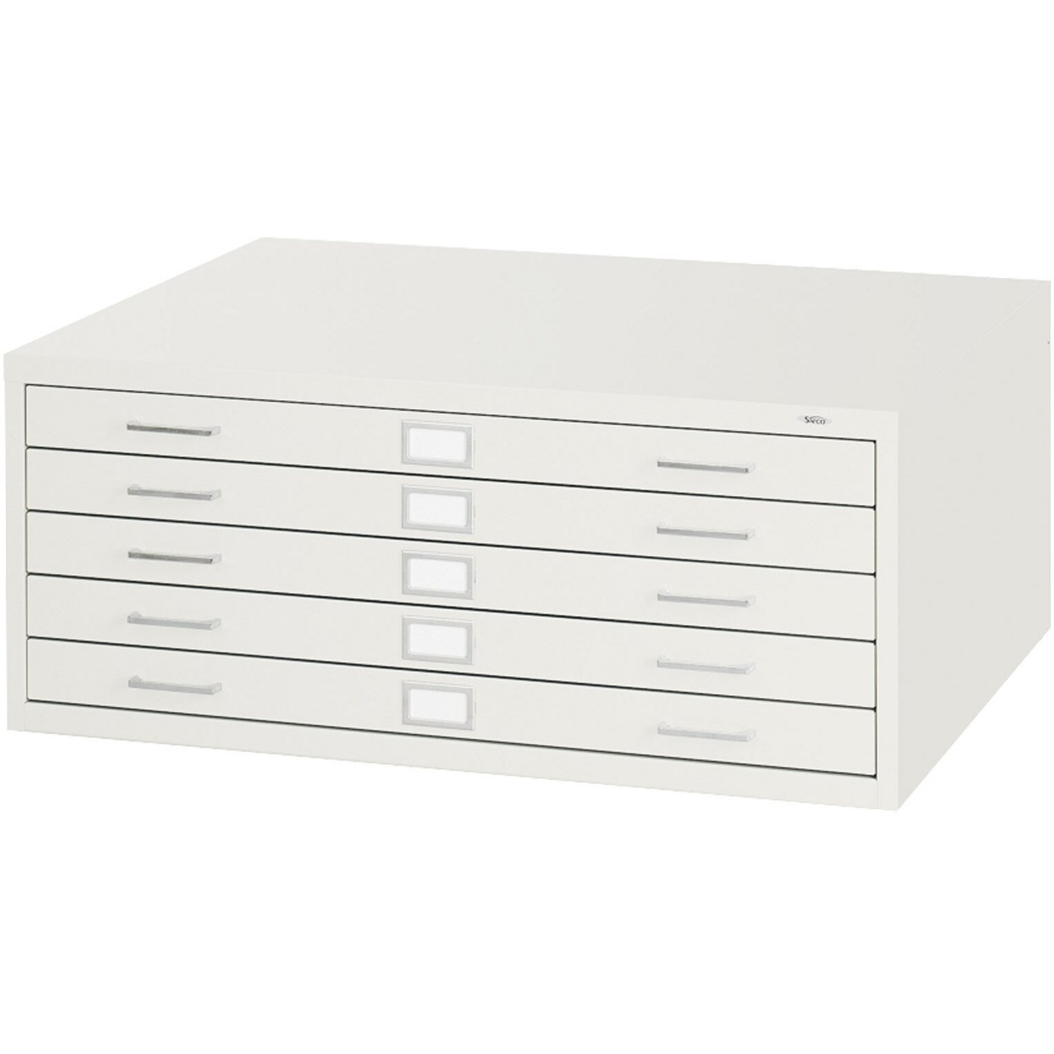 5-Drawer Steel Flat File For 24"" X 36"" Documents White