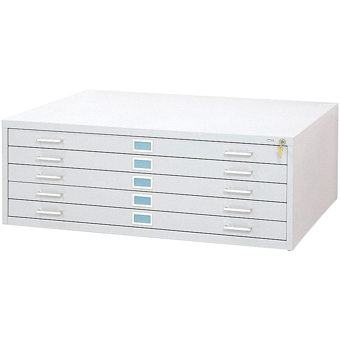 5-Drawer Steel Flat File For 30"" X 42"" Documents White