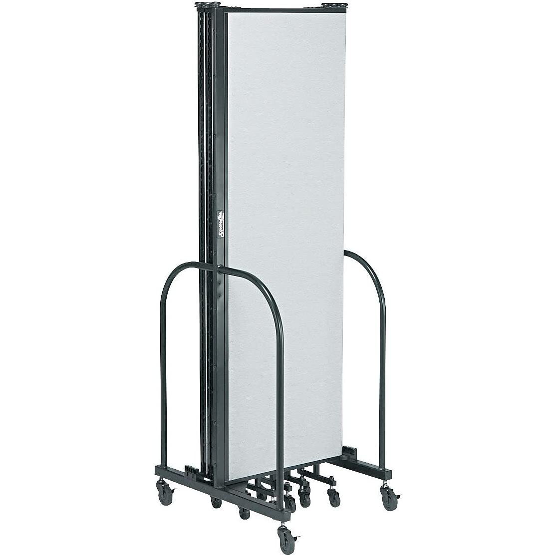 Screenflex Portable Room Dividers - 72"" Height X 20.4 Ft Length - Black Metal Frame - Polyester - Stone - 1 Each