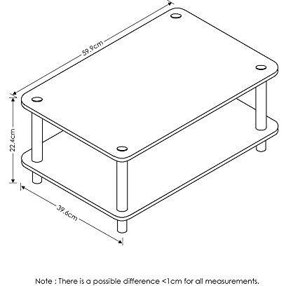 11172 Just 2-Tier No Tools Coffee Table  White W/White Tube