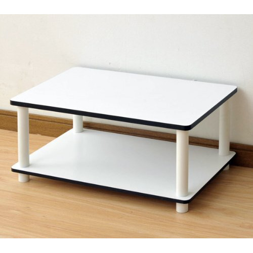 11172 Just 2-Tier No Tools Coffee Table  White W/White Tube