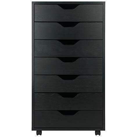 Winsome 7-Drawer Composite Wood Halifax Cabinet  Black  (20792)