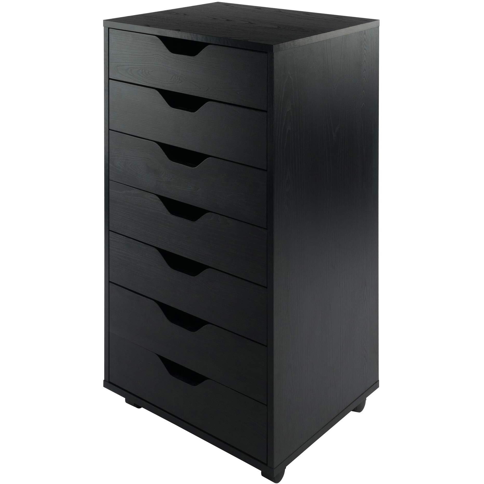 Winsome 7-Drawer Composite Wood Halifax Cabinet  Black  (20792)