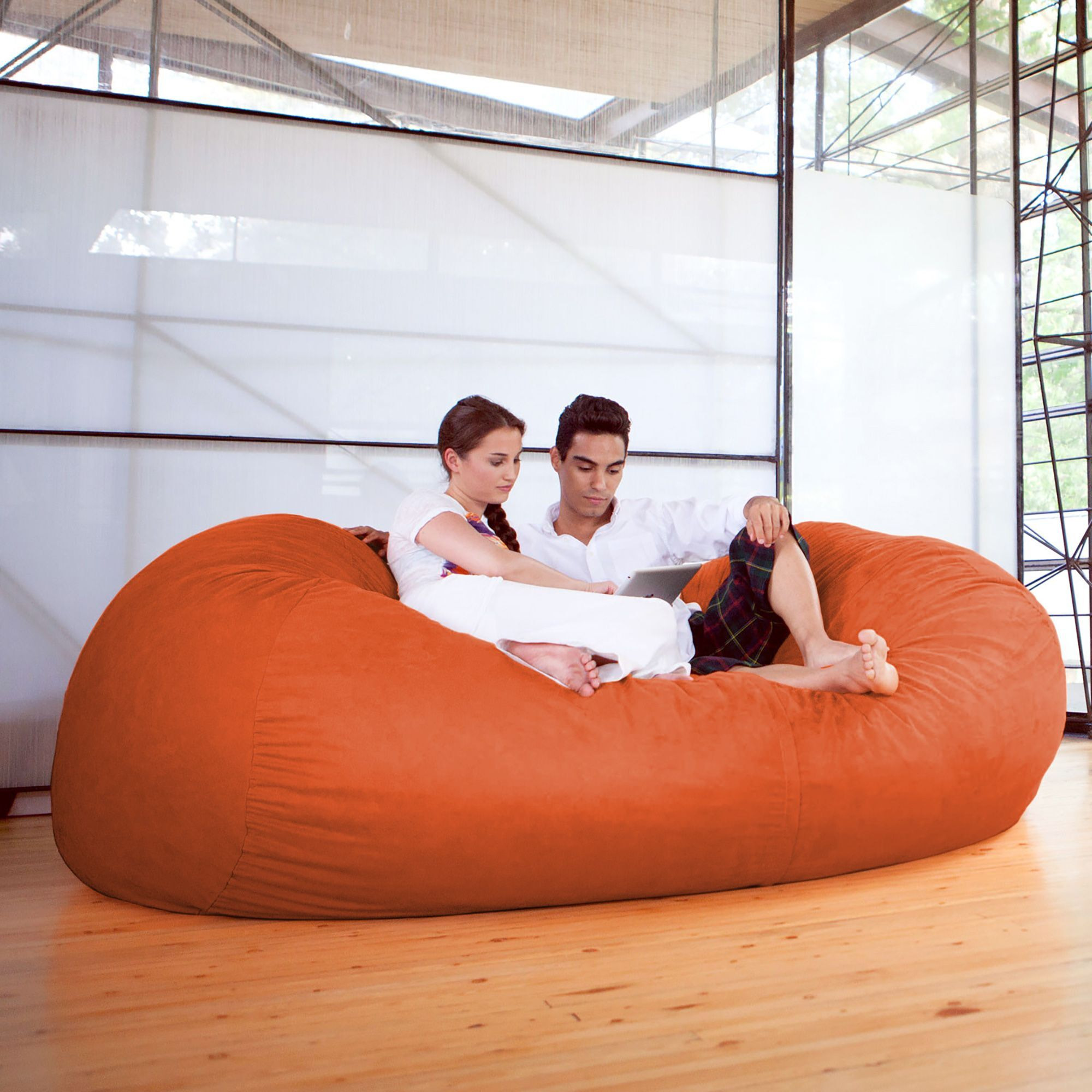 Jaxx 7 Foot Giant Bean Bag Sofa  Mandarin