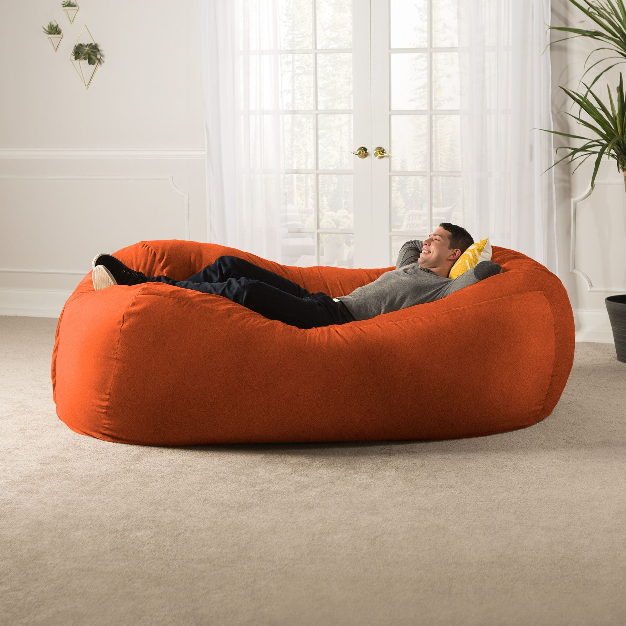 Jaxx 7 Foot Giant Bean Bag Sofa  Mandarin