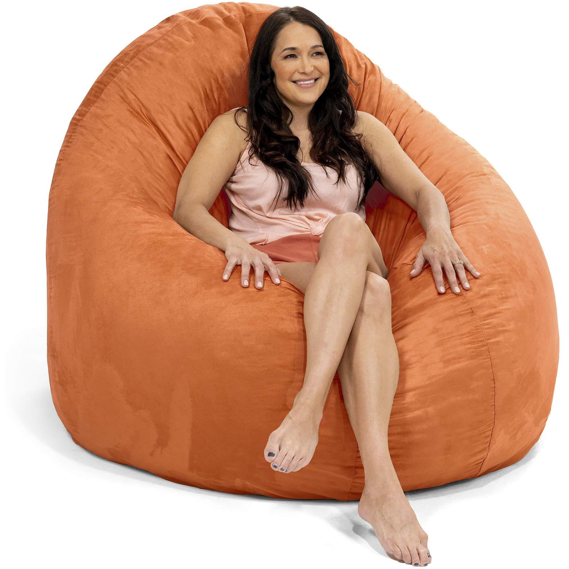 Jaxx 6 Foot Cocoon Large Bean Bag Chair For Adults  Mandarin