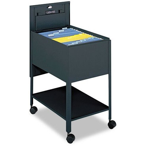 Extra-Deep Locking Mobile Tub File  Legal Size  Metal  1 Shelf  1 Bin  16.5"" X 24.75"" X 28.25""  Black