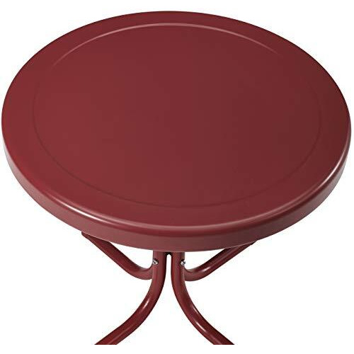 Griffith Outdoor Metal Side Table Dark Red Satin