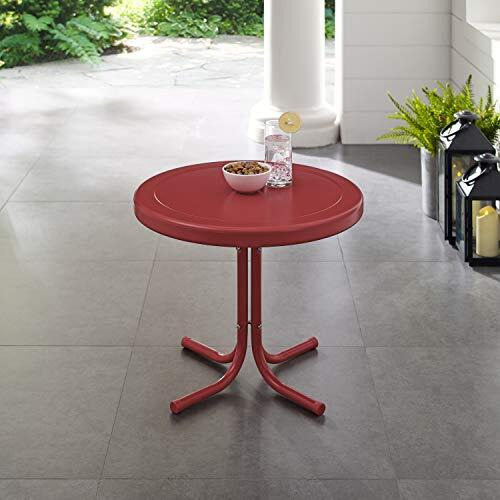 Griffith Outdoor Metal Side Table Dark Red Satin