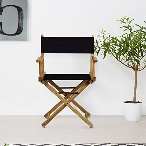 18"" Director's Chair Natural Frame-Navy Blue Canvas