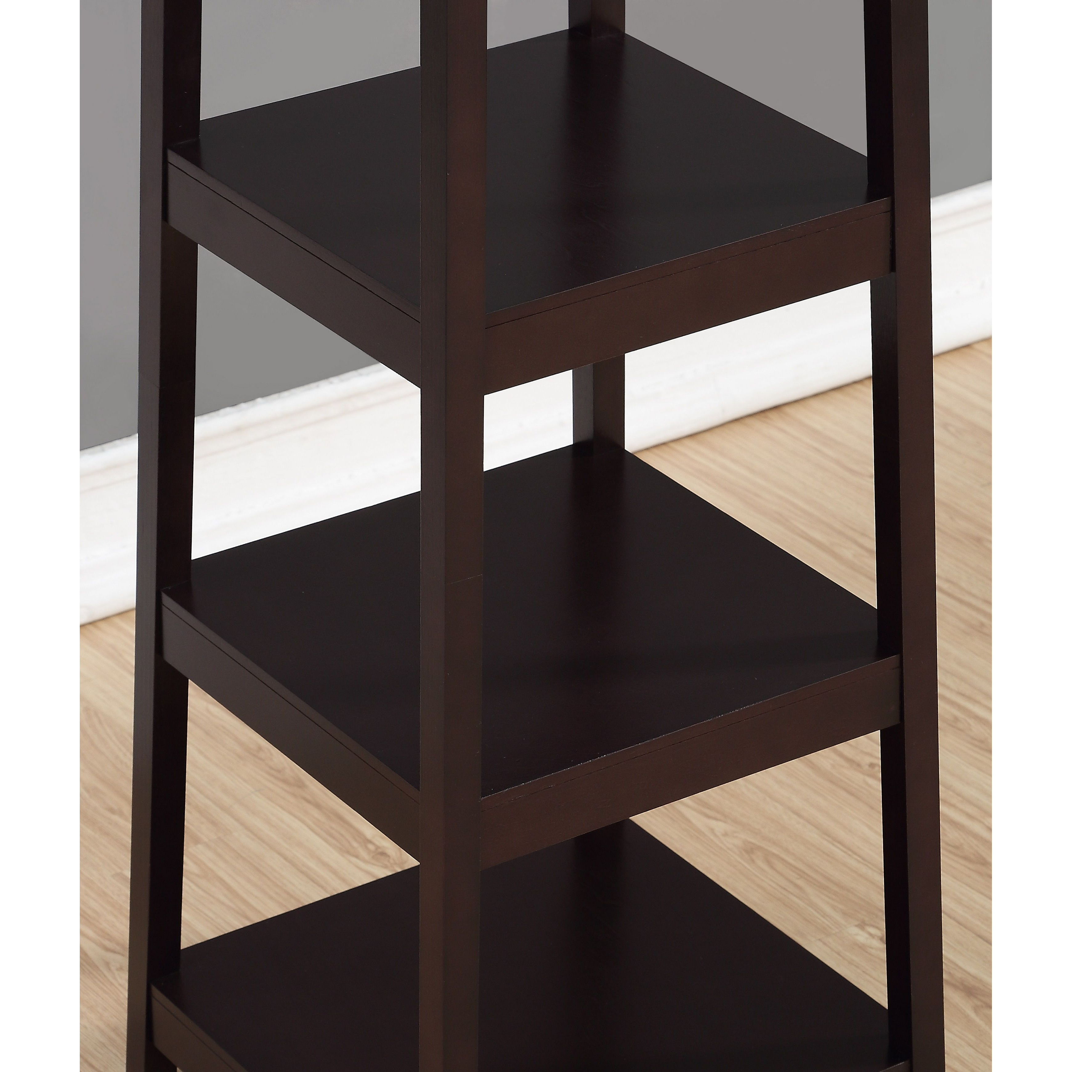 Vassen Coat Rack W/ 3-Tier Storage Shelves In Espresso Finish