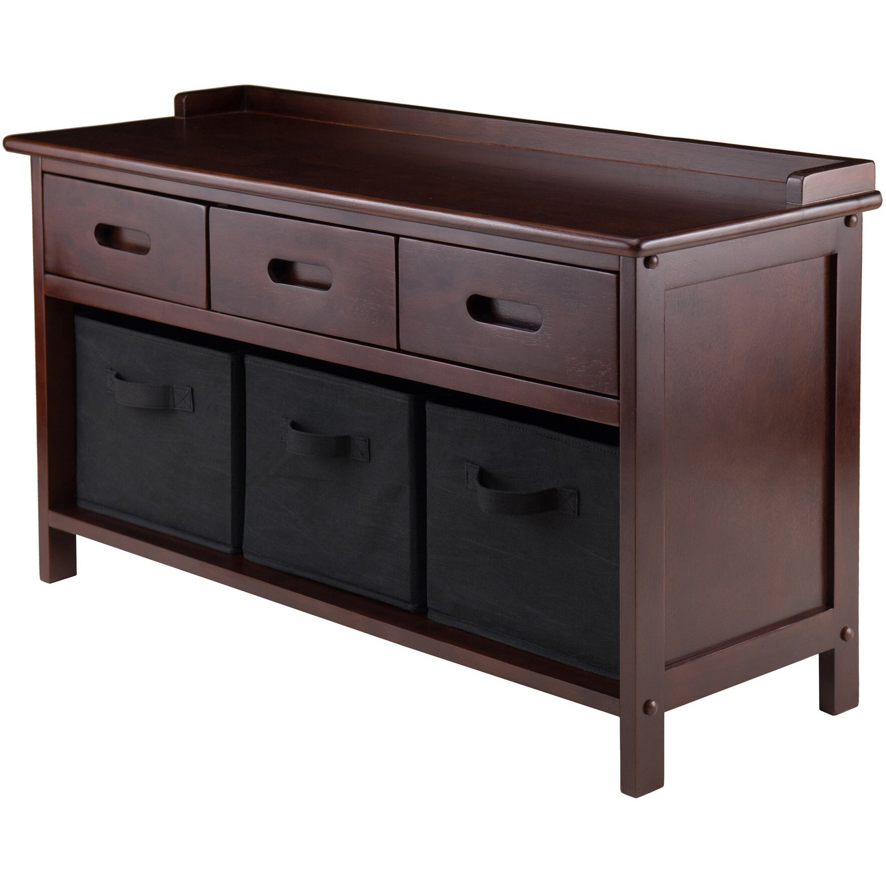 Winsome Adriana Bench  3 Small  Walnut