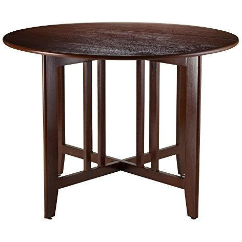 Winsome 3-Piece Alamo Round Drop Leaf Table With 2 Ladder Back Chairs  Brown