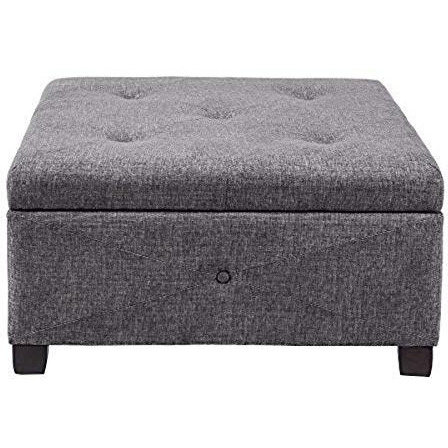 Madison Park Aspen Button Tufted Storage Ottoman