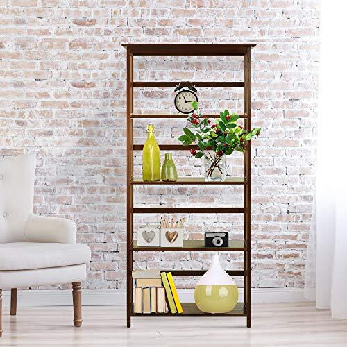 Mission Style 5-Shelf  Bookcase-Walnut