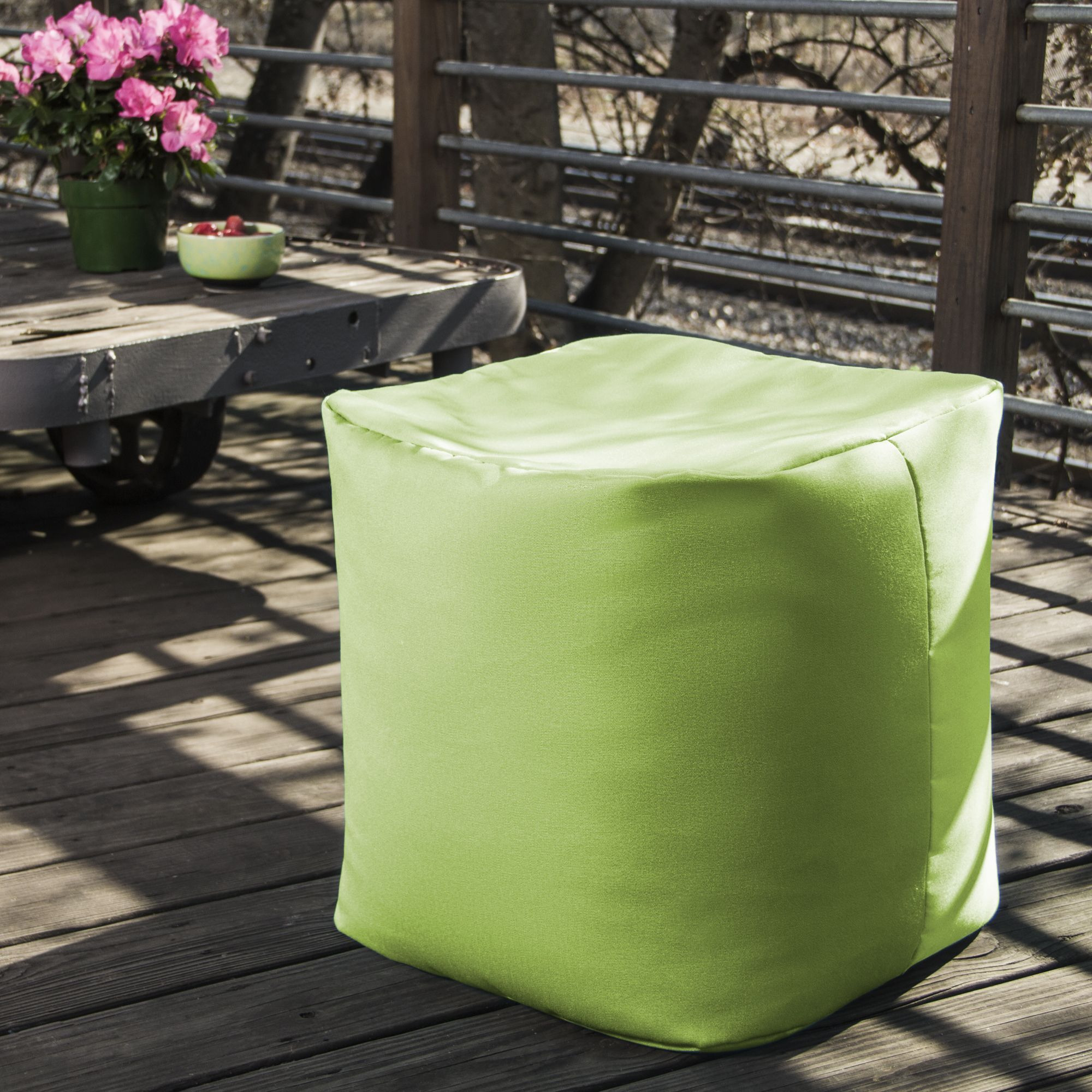 Jaxx Luckie Outdoor Patio Bean Bag Ottoman  Lime