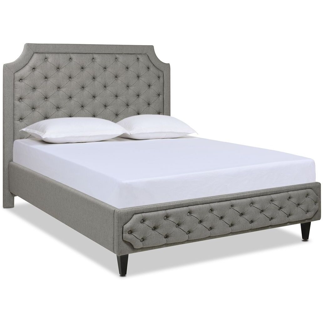 David Tufted Wingback King Bed  Dark Charcoal Grey Velvet