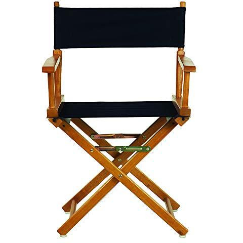 18"" Director's Chair Honey Oak Frame-Navy Blue Canvas