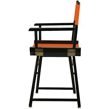 18"" Director's Chair Black Frame-Tangerine Canvas