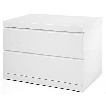 Anna Night Stand Large High Gloss White Self Close Runners.