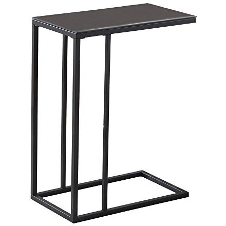 Accent Table - Black Metal / Black Tempered Glass